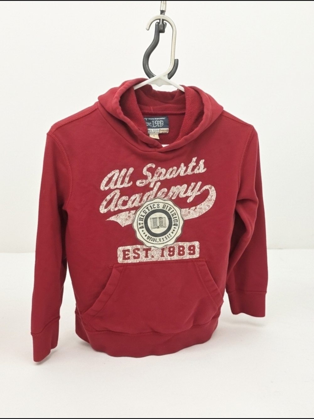 The Children's Place Red Pullover Hoodie with 'All Sports Academy' Graphic